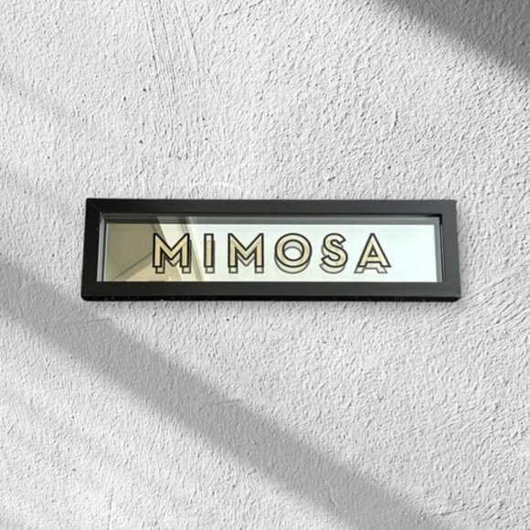 Z Gallerie Mirrored ‘Mimosa’ Framed Wall Art Decorative Home Accent Sign 25x7” - Picture 1 of 5